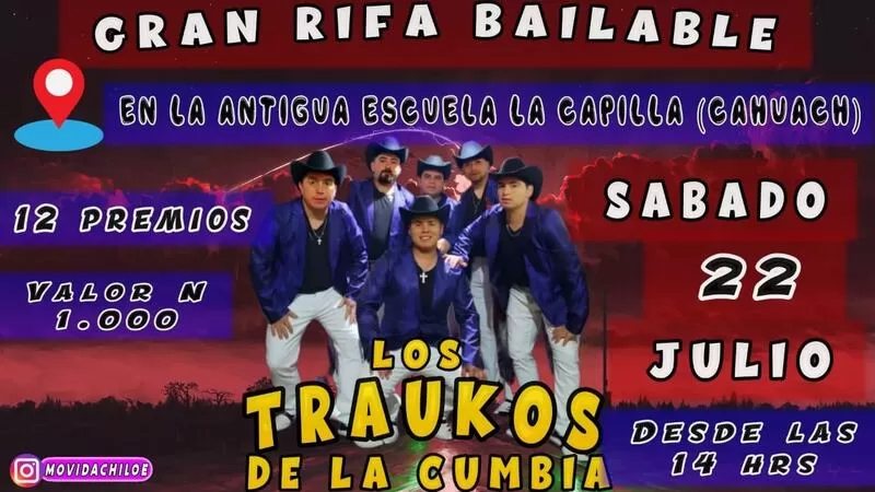 GRAN RIFA BAILABLE EN LA ANTIGUA ESCUELA LA CAPILLA DE CAGUACH Imagen noticias Wapi Chilwe