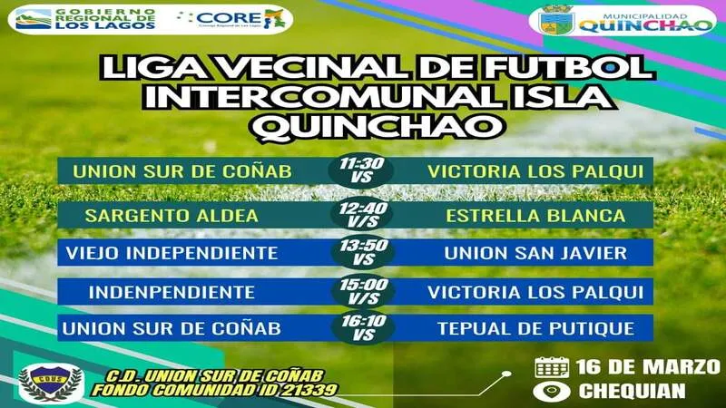LIGA VECINAL DE FÚTBOL INTERCOMUNAL ISLA QUINCHAO Imagen noticias Wapi Chilwe