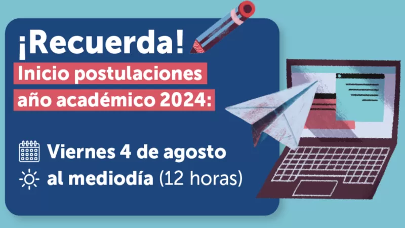 RECUERDA INICIO DE POSTULACIONES AÑO ACADÉMICO 2024 (SAE) Imagen noticias Wapi Chilwe